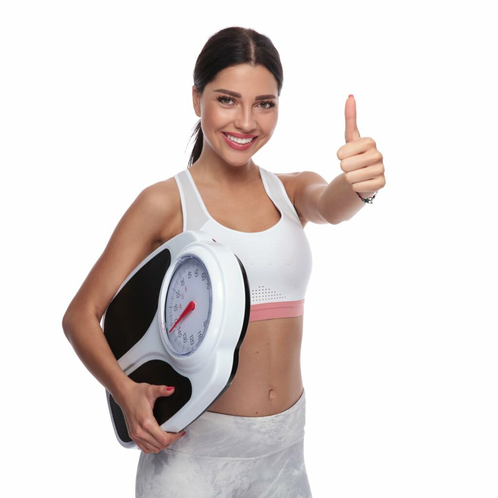 weigh scale and a woman
